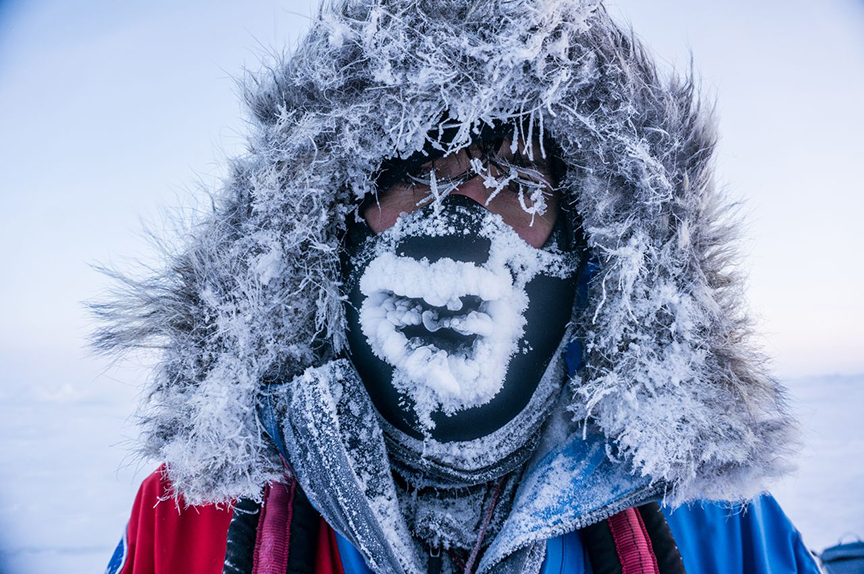 frosted polar skier