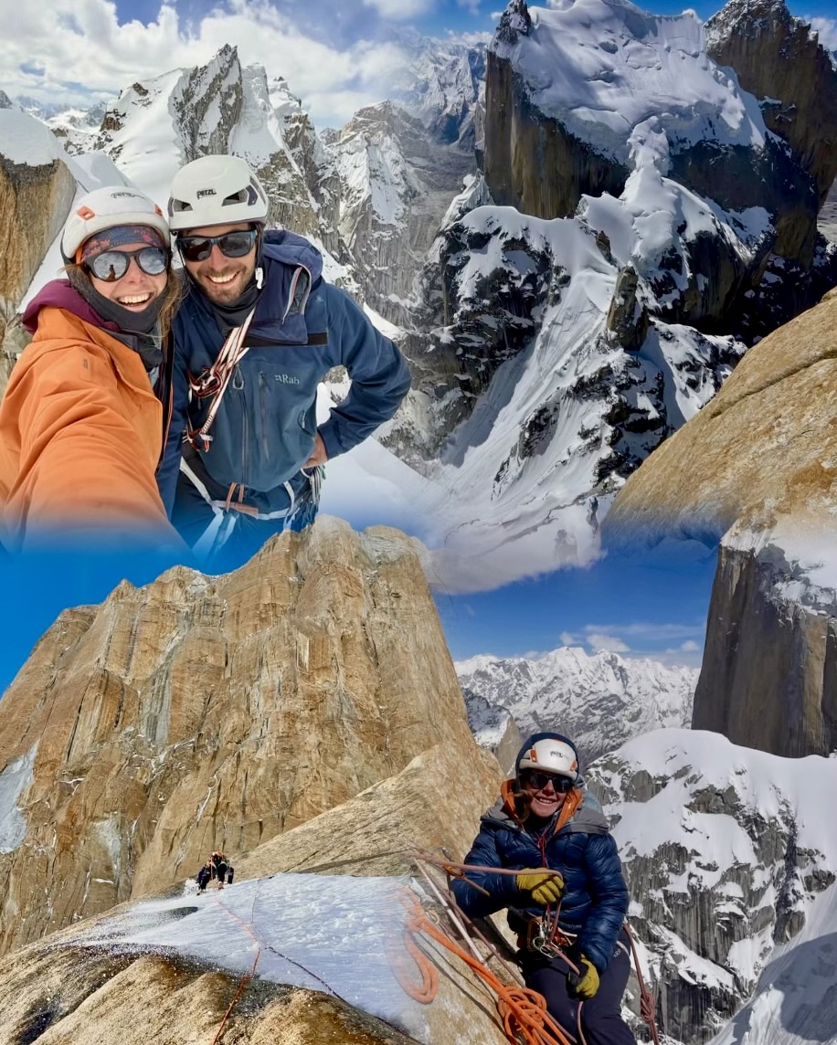 A collage with Maud Vanpoulle's photos of the Eternal Flame climb.