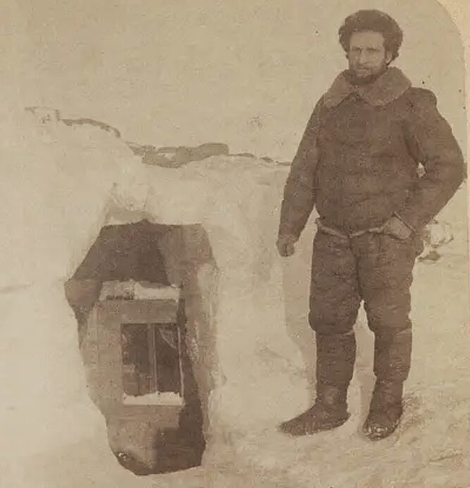 explorer in front of snow tunnel