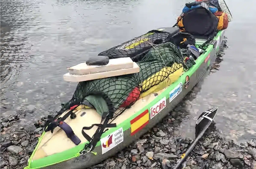 heavily loaded paddleboard