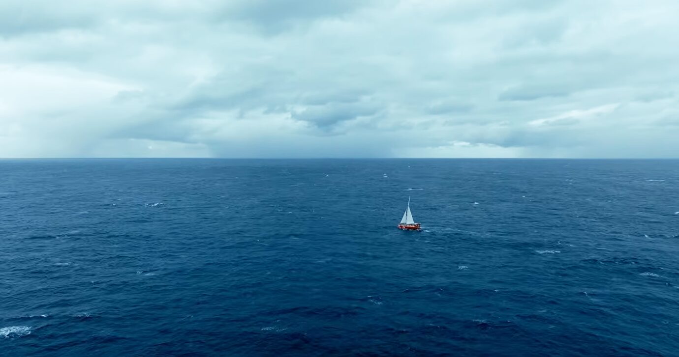 A sailboat on the ocean
