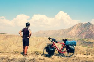 A long distance cyclist