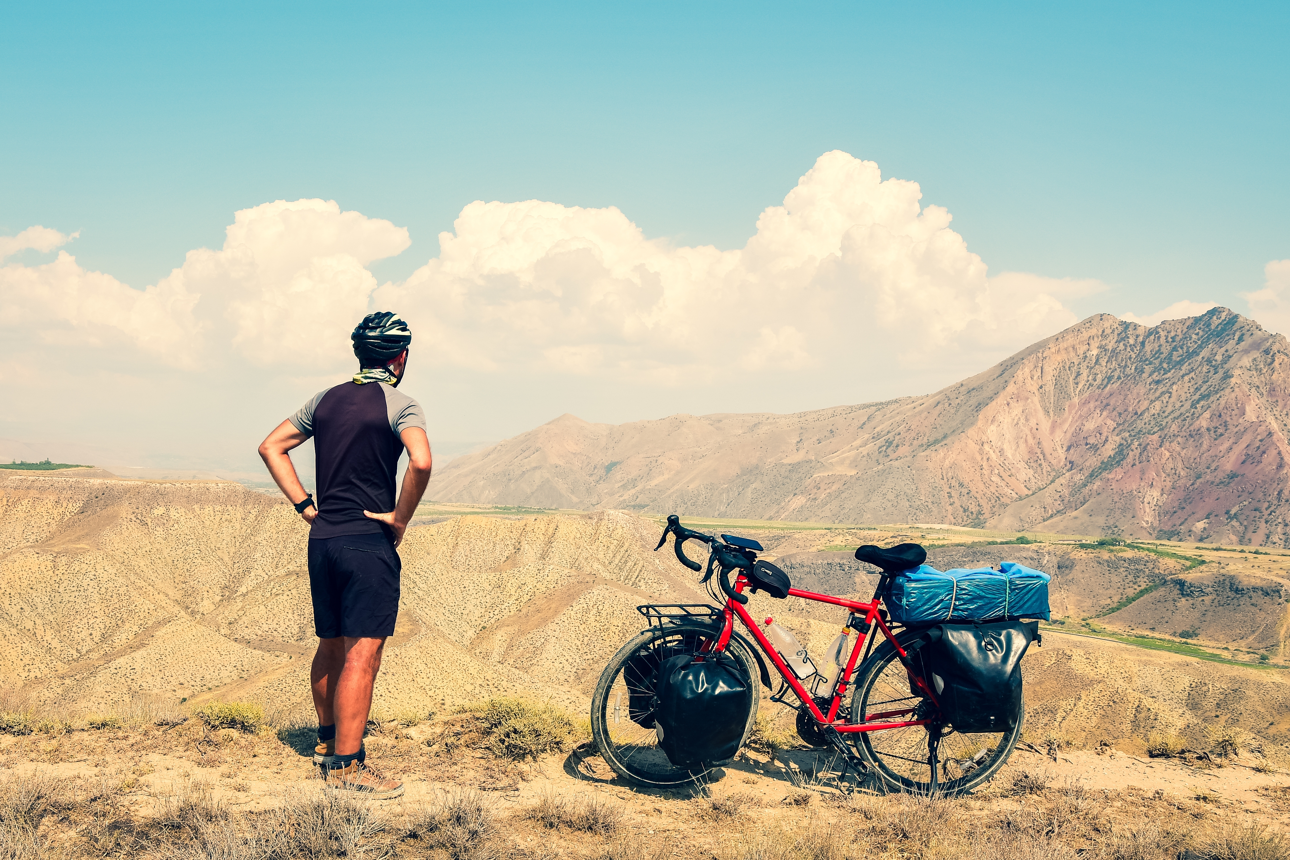 A long distance cyclist
