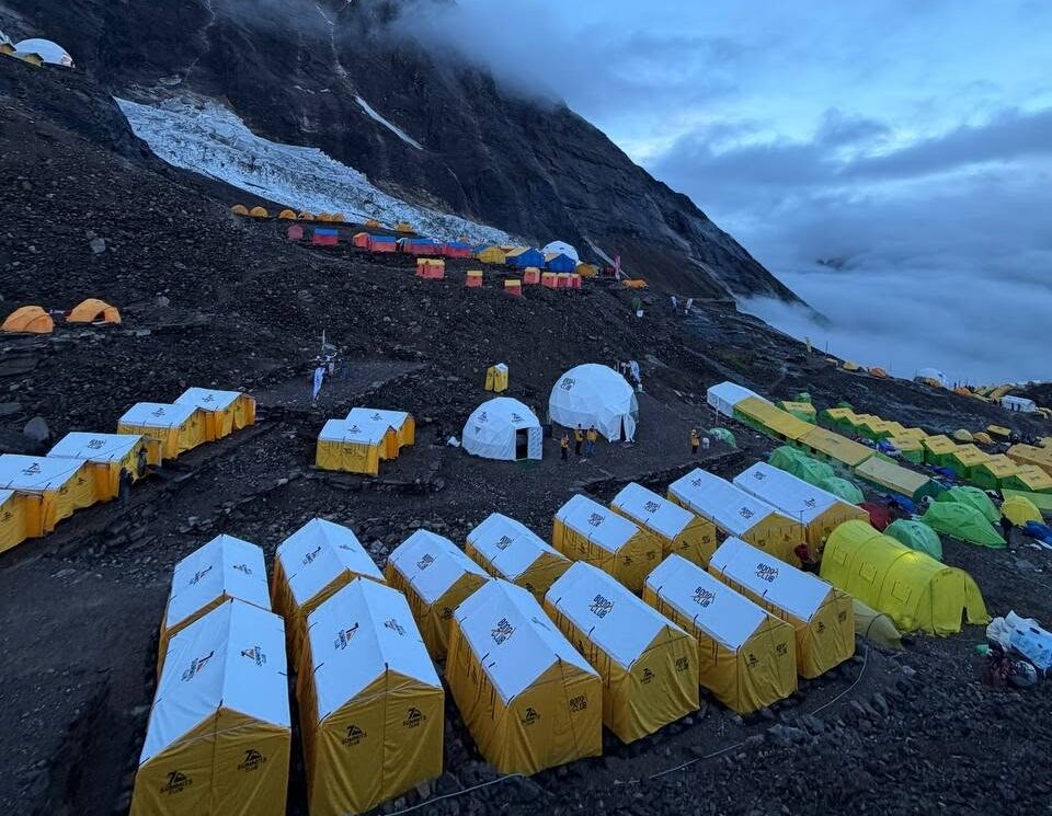 Record Number of Climbers Wait Out Bad Weather on Manaslu