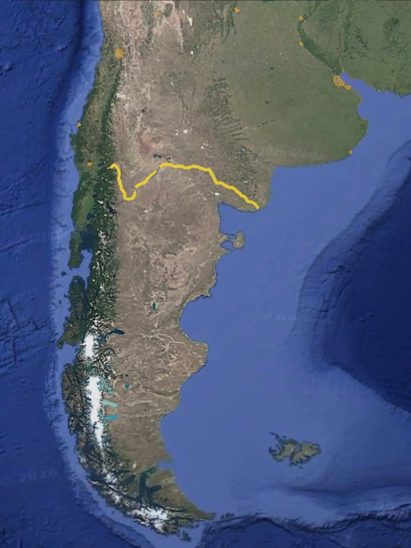 The pair's planned route across Argentina.
