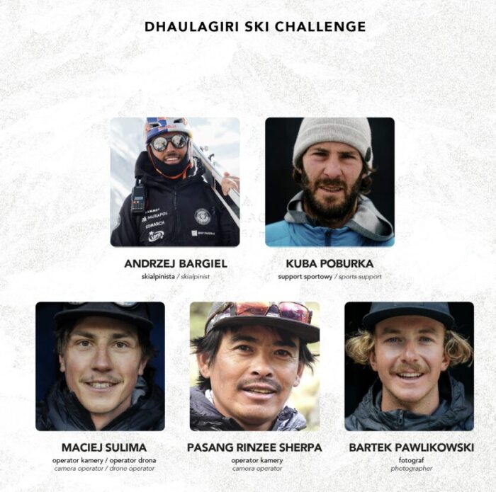 headshots of members in Bargiel's team for Dhaulagiri.