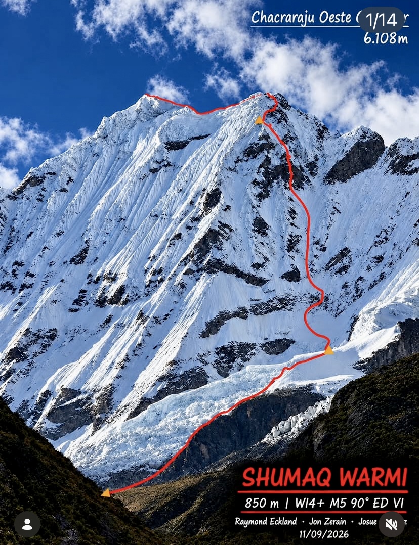 The new route on Chacraraju West. 