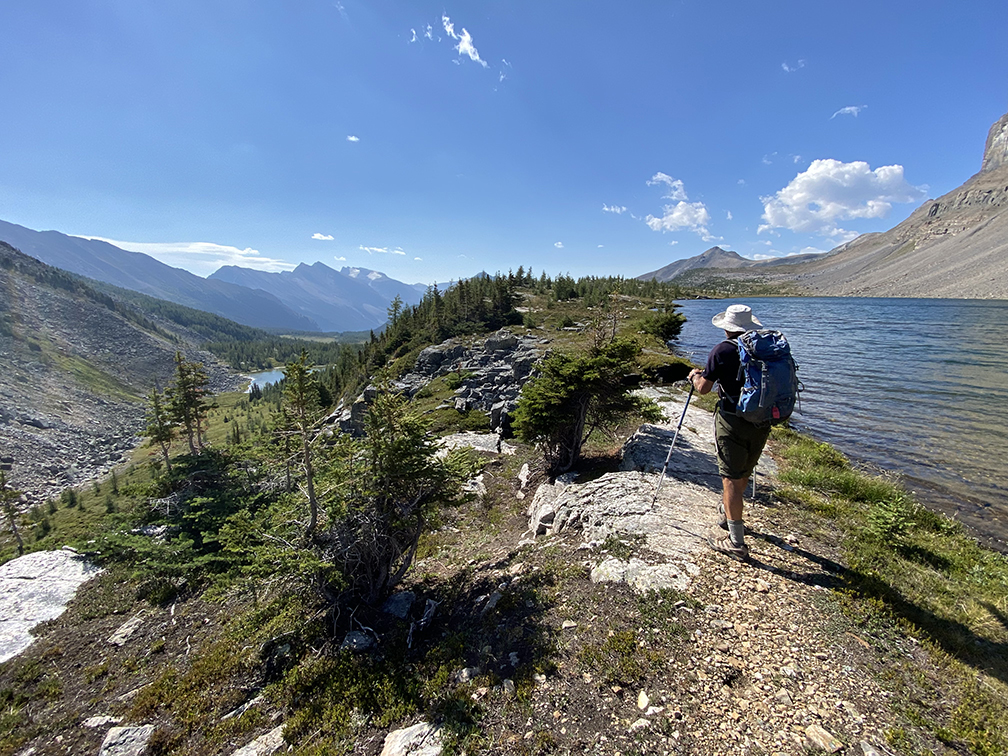 hiker in mountains