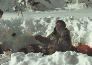 Peter Heebink at work in the wilderness kitchen.