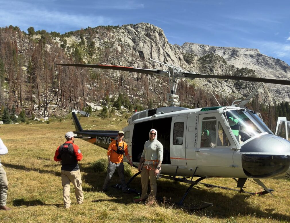 Jared Martin with the rescue helicopter.