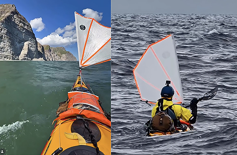 kayaking with sail