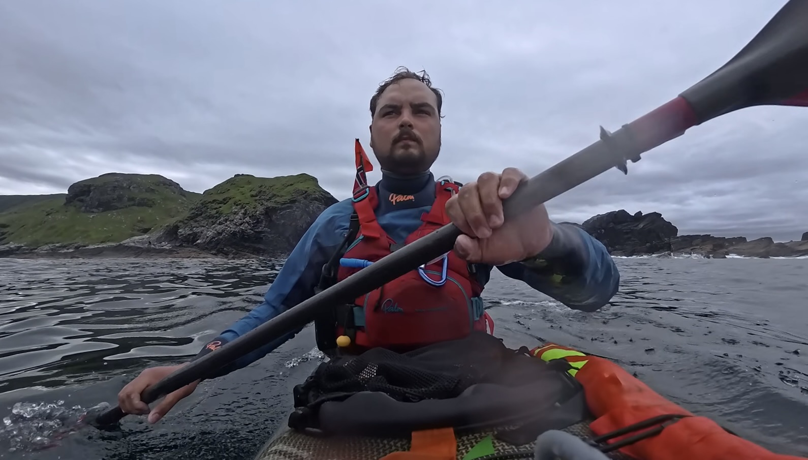 Jonas Holm during the kayak section of his journey. 