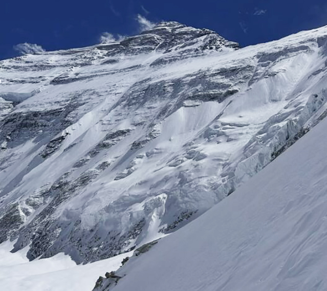 Everest's north face as seen from below to the right.