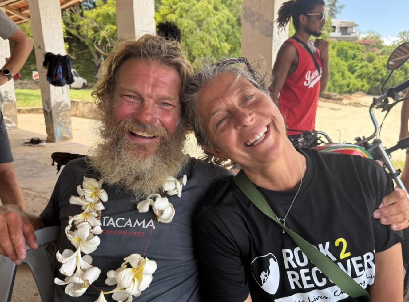 Dave Bell at the end of his row, reunited with his partner Georgia