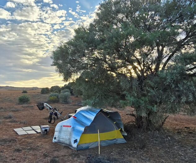 Mark Gresser's camp setup as he walked across Australia.