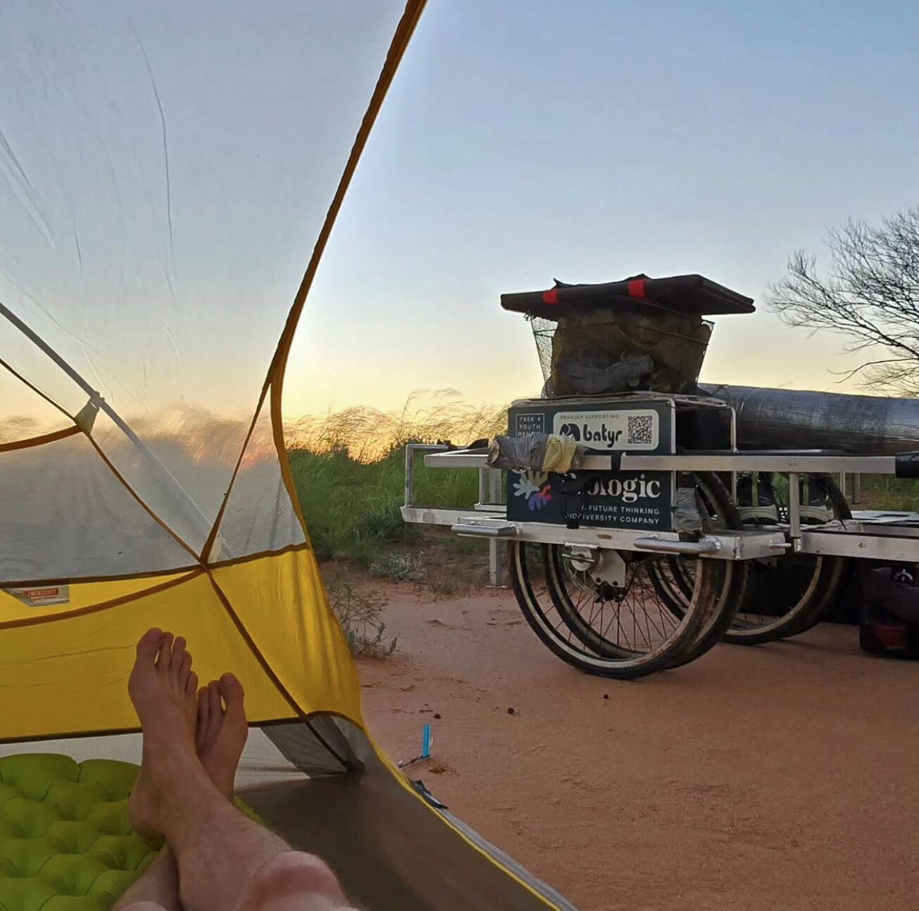 A sunset view from Mark Gressers tent 