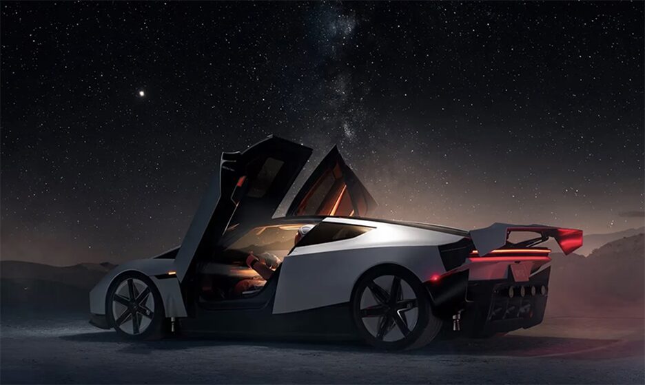 fancy car in starlight